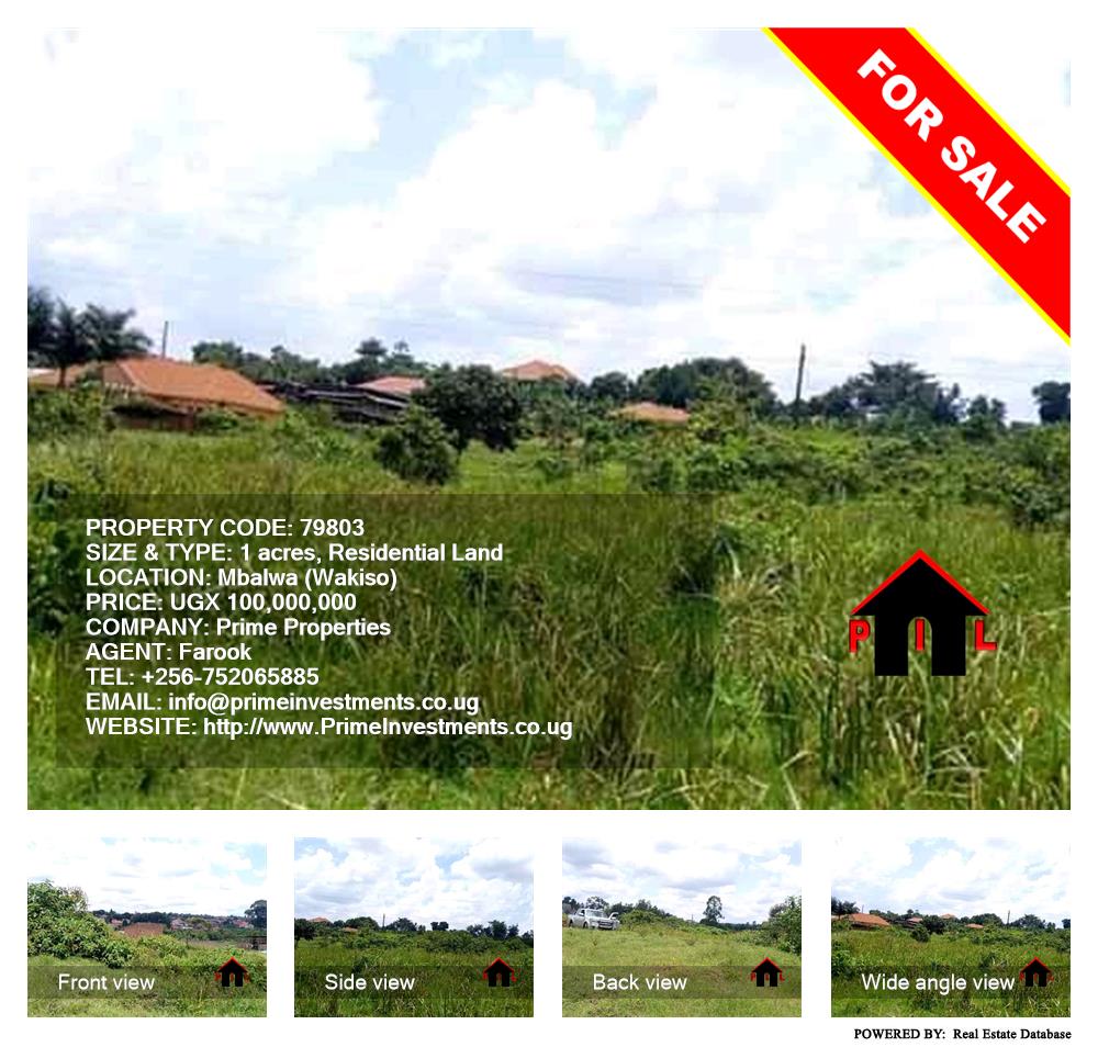 Residential Land  for sale in Mbalwa Wakiso Uganda, code: 79803