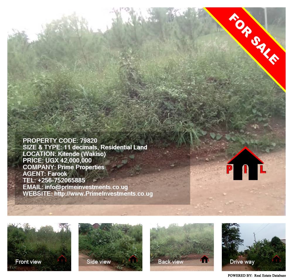 Residential Land  for sale in Kitende Wakiso Uganda, code: 79820