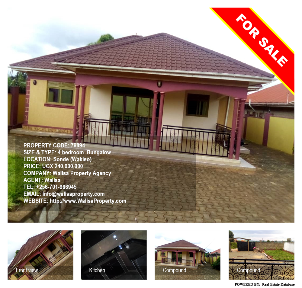 4 bedroom Bungalow  for sale in Sonde Wakiso Uganda, code: 79894