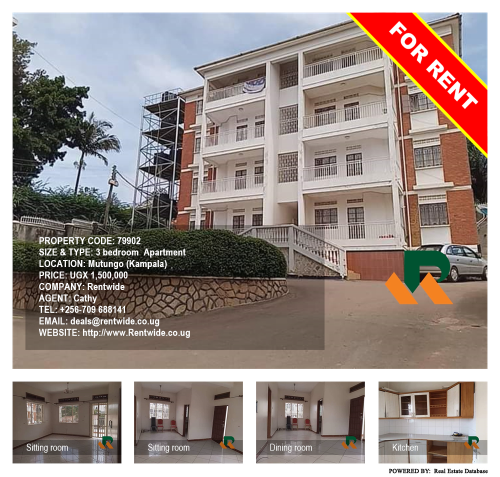 3 bedroom Apartment  for rent in Mutungo Kampala Uganda, code: 79902