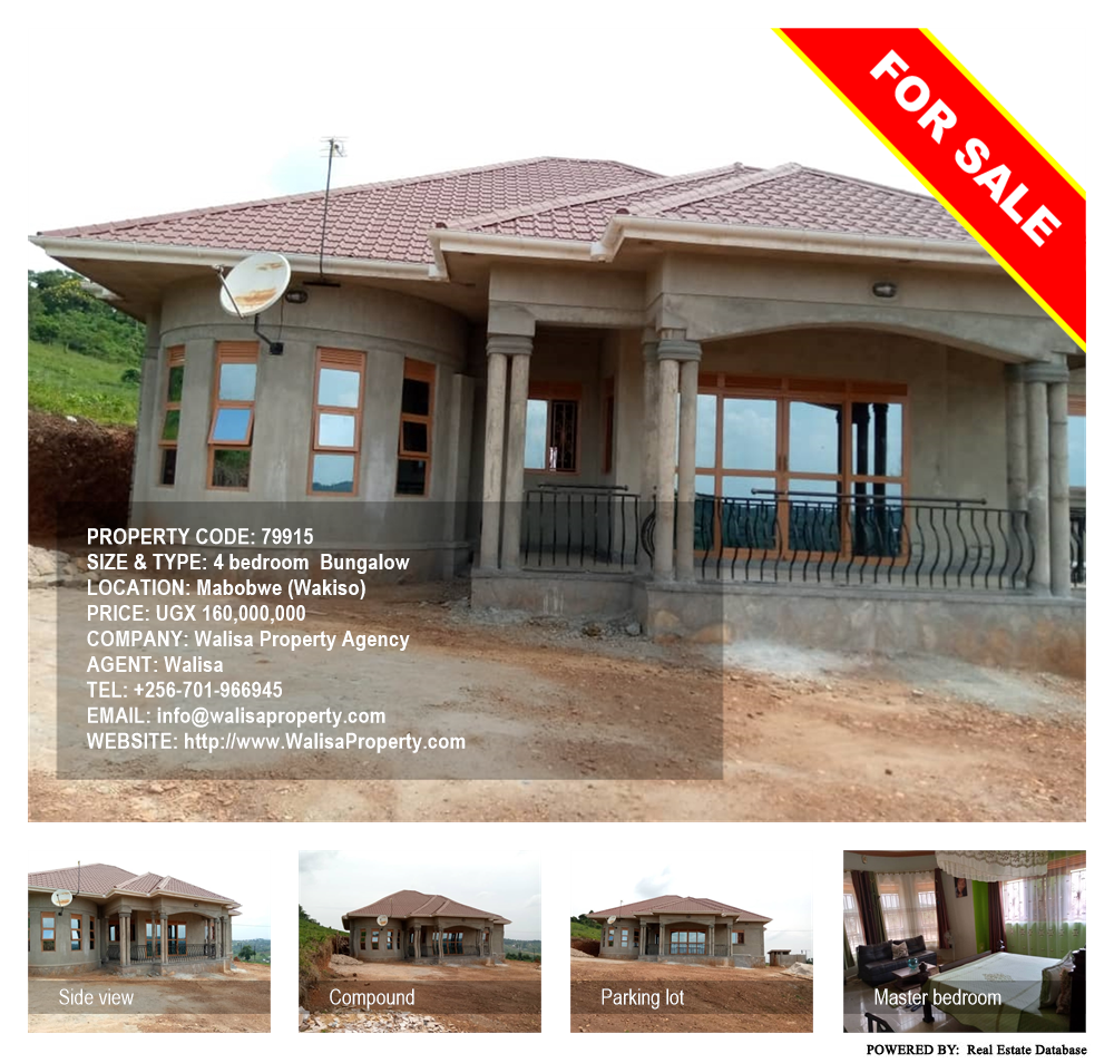 4 bedroom Bungalow  for sale in Mabobwe Wakiso Uganda, code: 79915