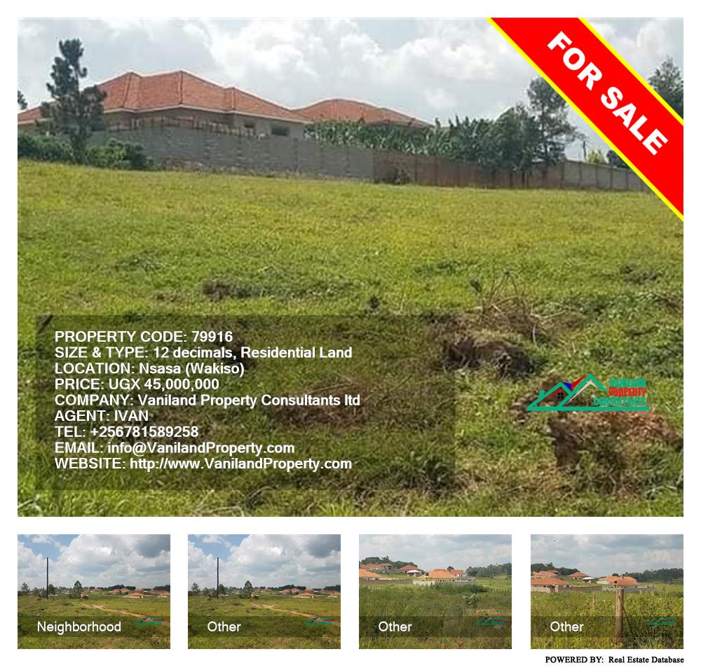 Residential Land  for sale in Nsasa Wakiso Uganda, code: 79916