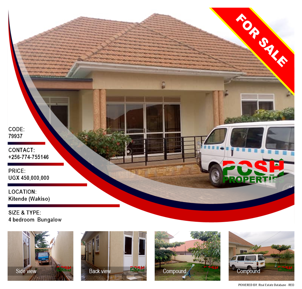 4 bedroom Bungalow  for sale in Kitende Wakiso Uganda, code: 79937