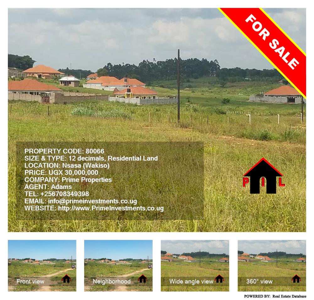Residential Land  for sale in Nsasa Wakiso Uganda, code: 80066