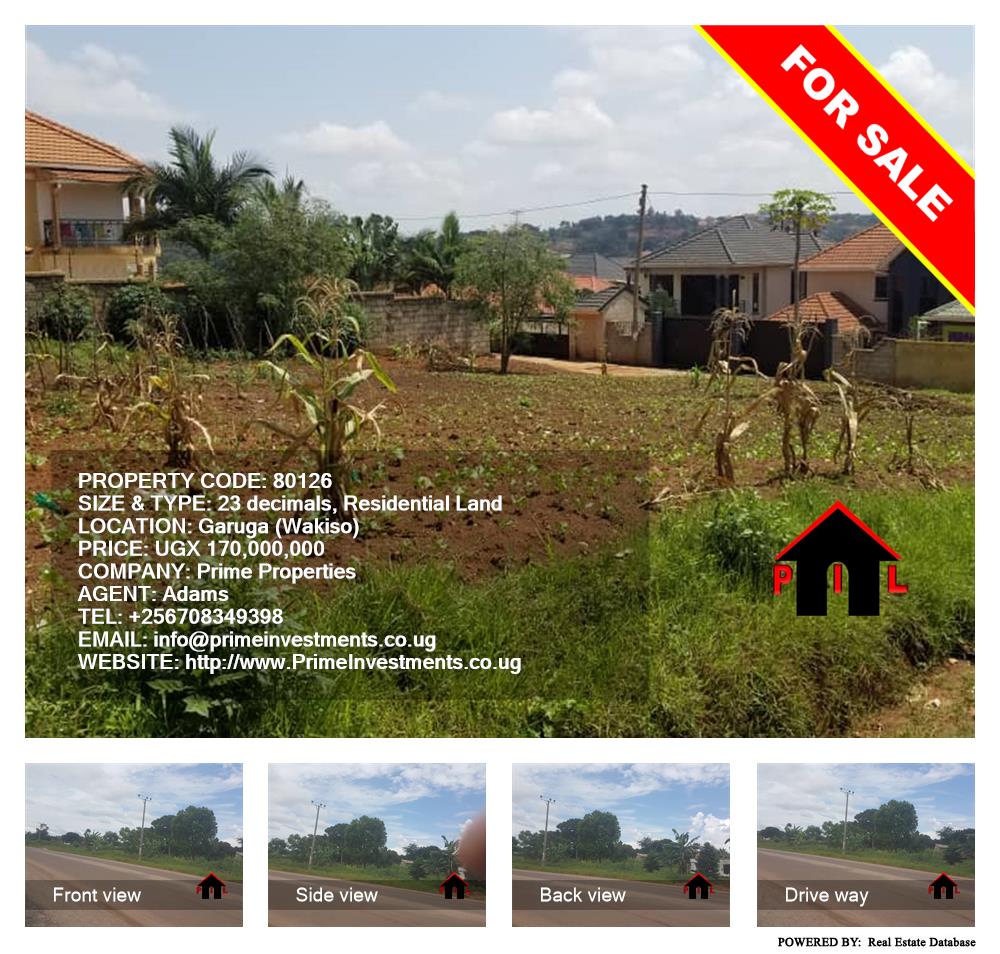 Residential Land  for sale in Garuga Wakiso Uganda, code: 80126
