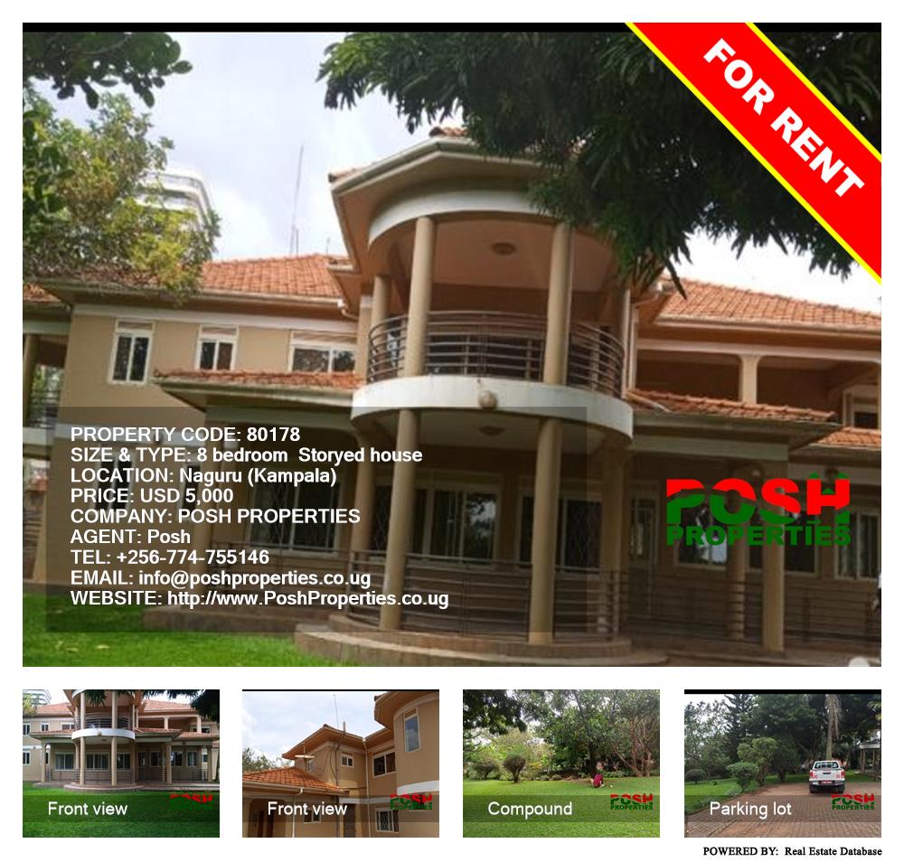 8 bedroom Storeyed house  for rent in Naguru Kampala Uganda, code: 80178