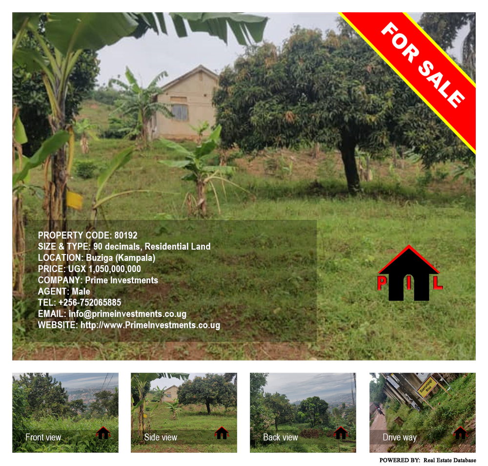 Residential Land  for sale in Buziga Kampala Uganda, code: 80192