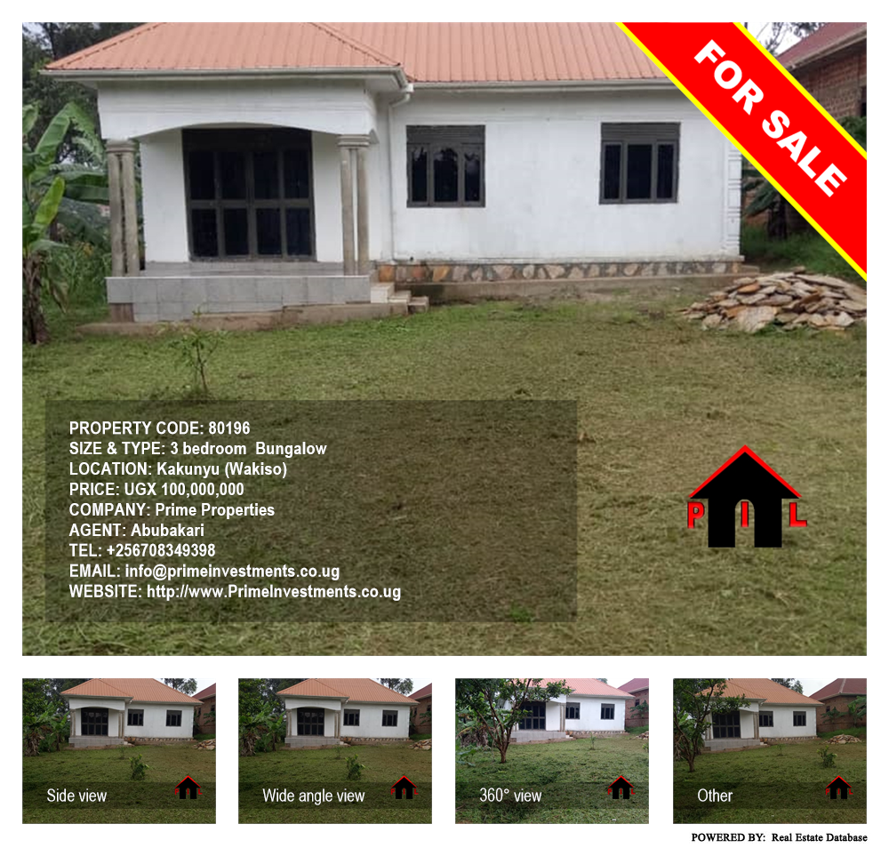 3 bedroom Bungalow  for sale in Kakunyu Wakiso Uganda, code: 80196