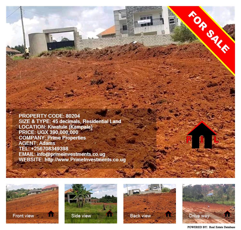 Residential Land  for sale in Kiwaatule Kampala Uganda, code: 80204