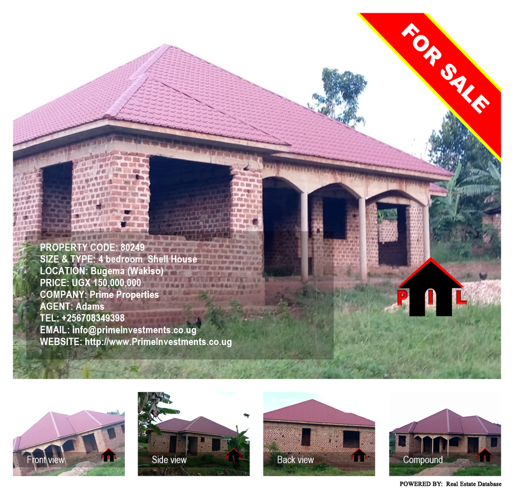 4 bedroom Shell House  for sale in Bugema Wakiso Uganda, code: 80249