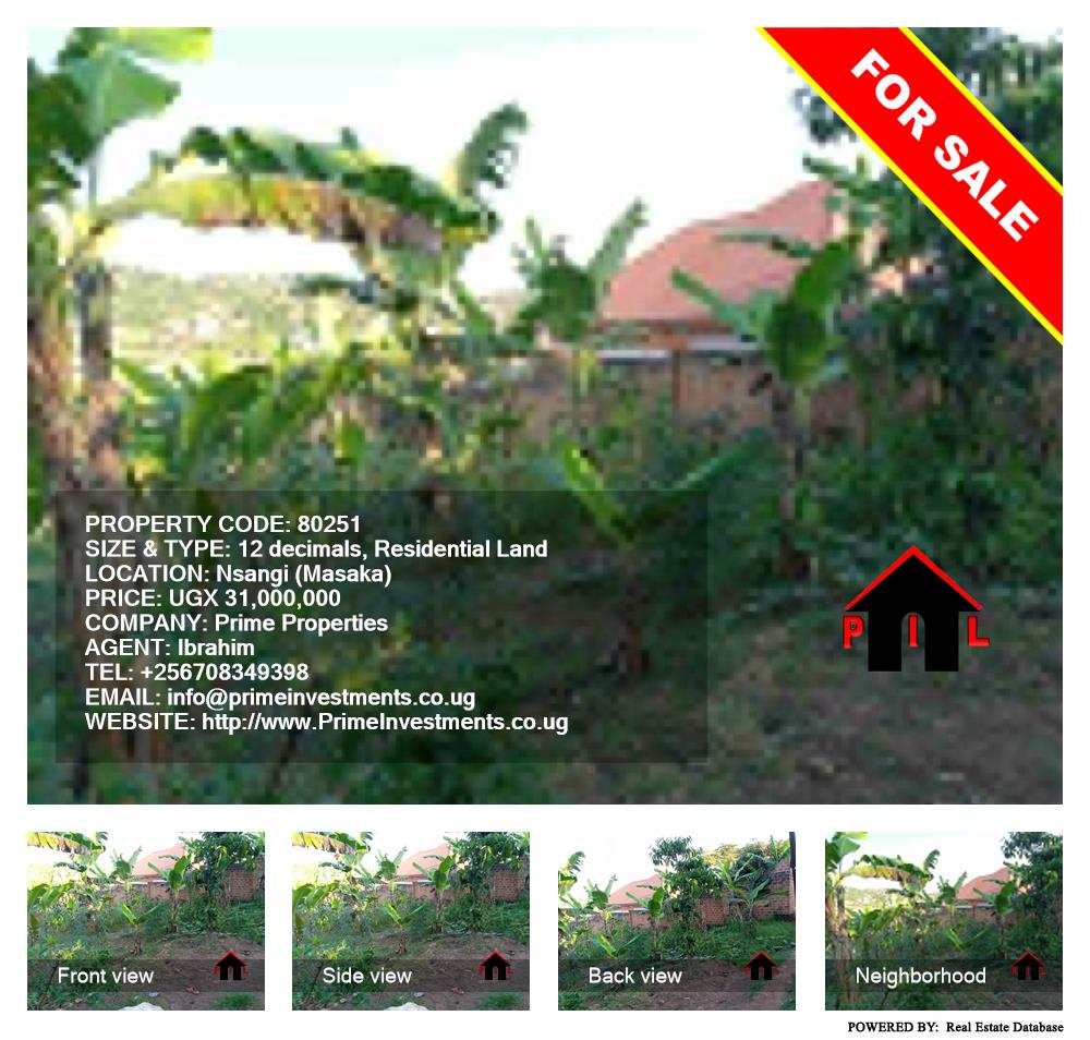 Residential Land  for sale in Nsangi Masaka Uganda, code: 80251