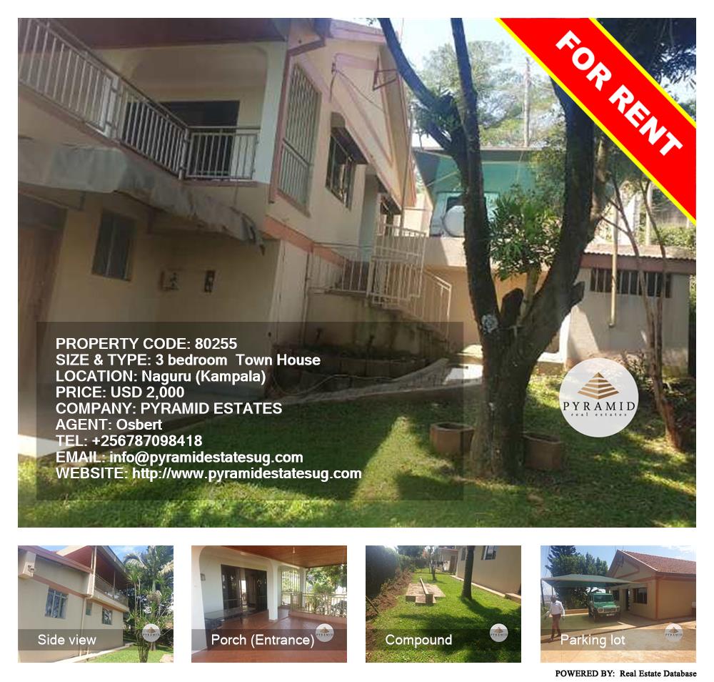 3 bedroom Town House  for rent in Naguru Kampala Uganda, code: 80255
