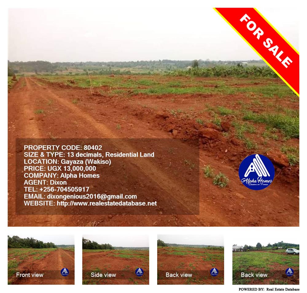 Residential Land  for sale in Gayaza Wakiso Uganda, code: 80402