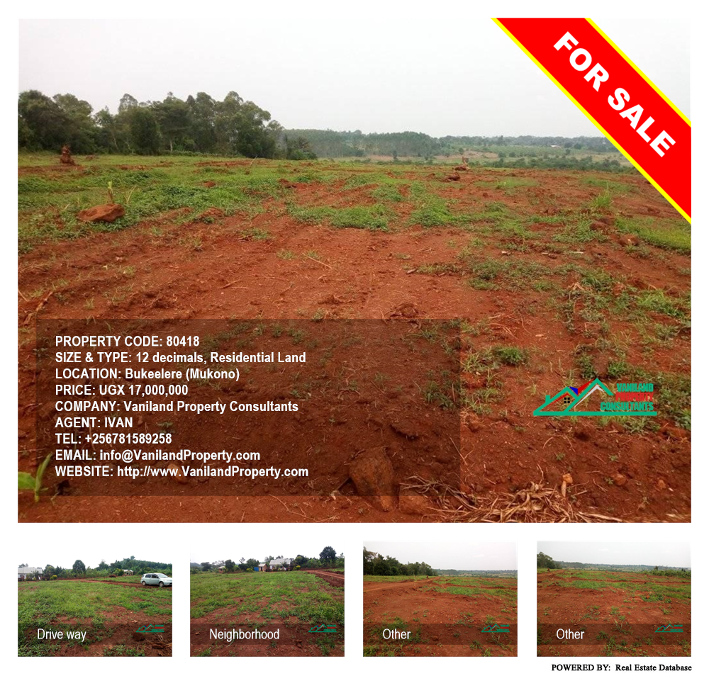 Residential Land  for sale in Bukeelele Mukono Uganda, code: 80418