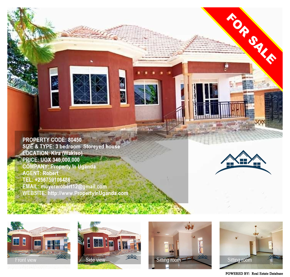 3 bedroom Storeyed house  for sale in Kira Wakiso Uganda, code: 80450