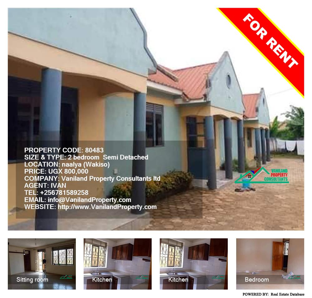 2 bedroom Semi Detached  for rent in Naalya Wakiso Uganda, code: 80483