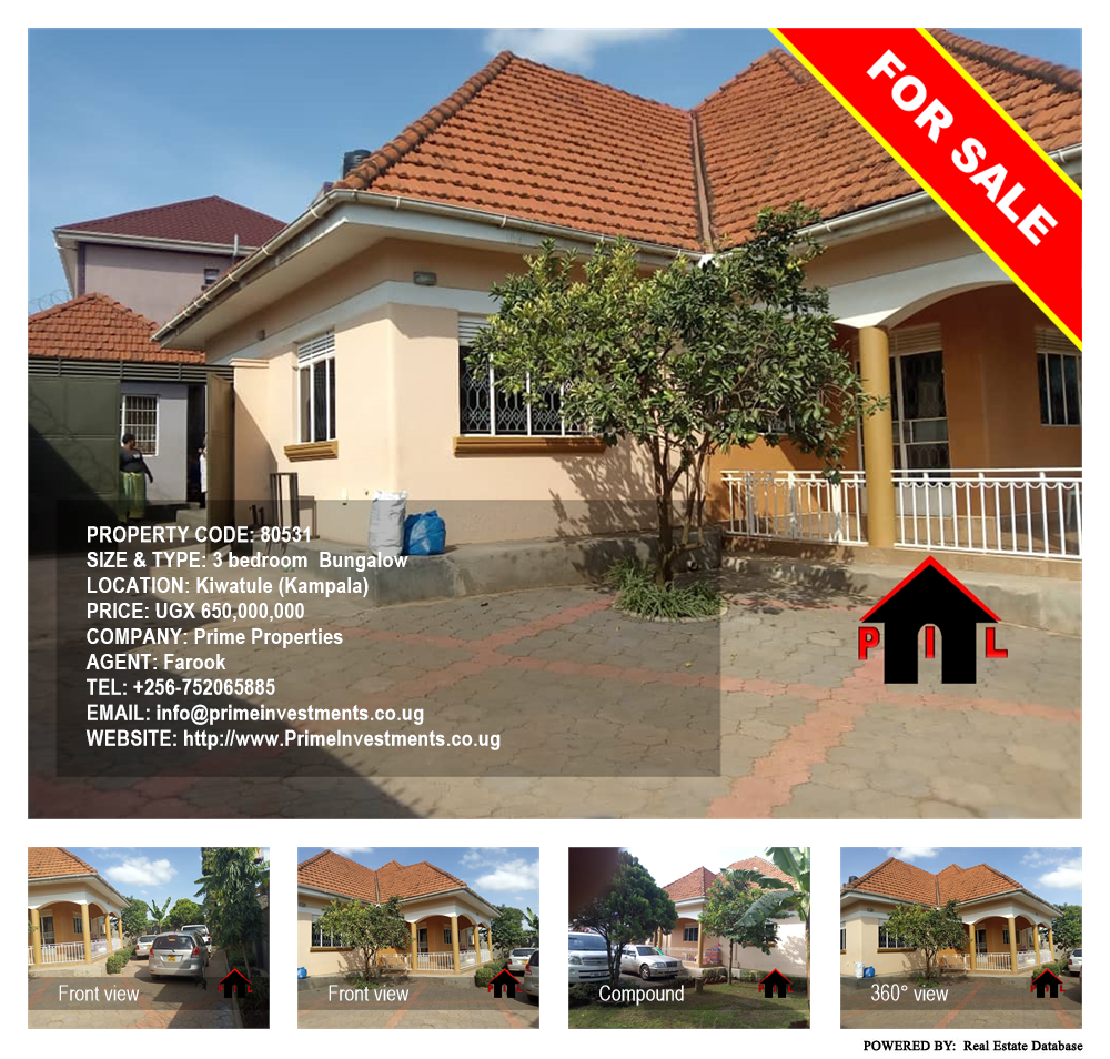 3 bedroom Bungalow  for sale in Kiwaatule Kampala Uganda, code: 80531