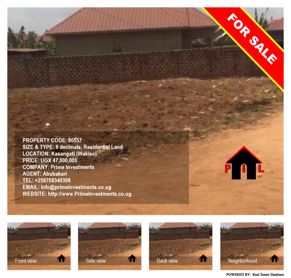 Residential Land  for sale in Kasangati Wakiso Uganda, code: 80557