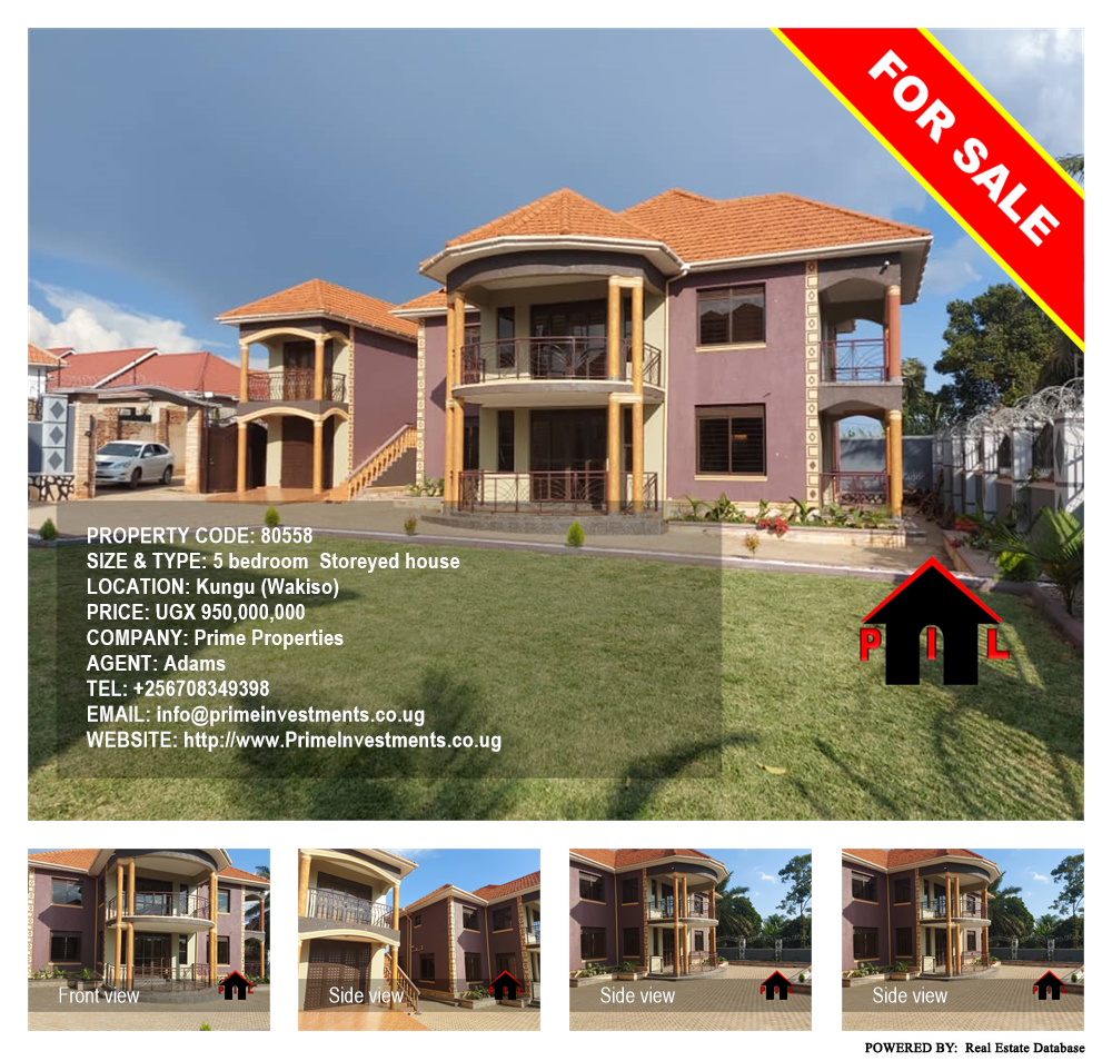 5 bedroom Storeyed house  for sale in Kungu Wakiso Uganda, code: 80558