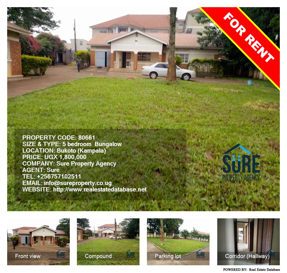 5 bedroom Bungalow  for rent in Bukoto Kampala Uganda, code: 80661