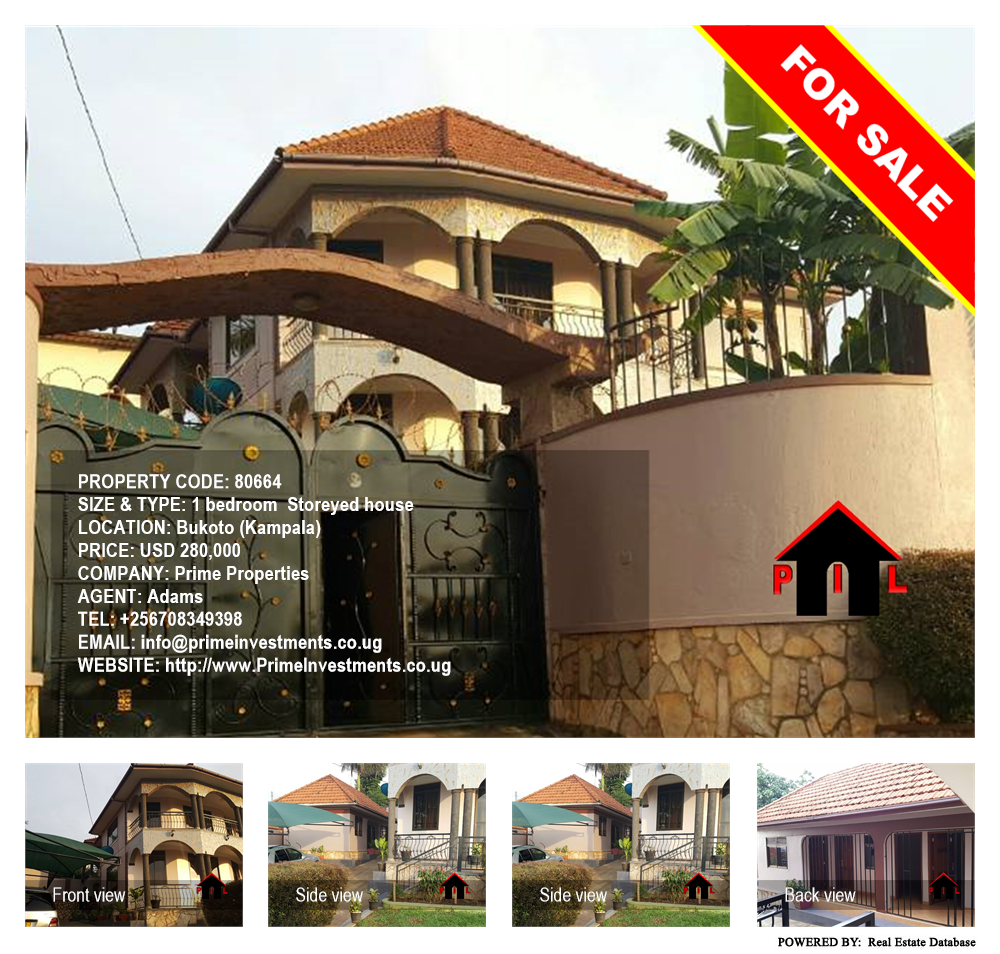 1 bedroom Storeyed house  for sale in Bukoto Kampala Uganda, code: 80664