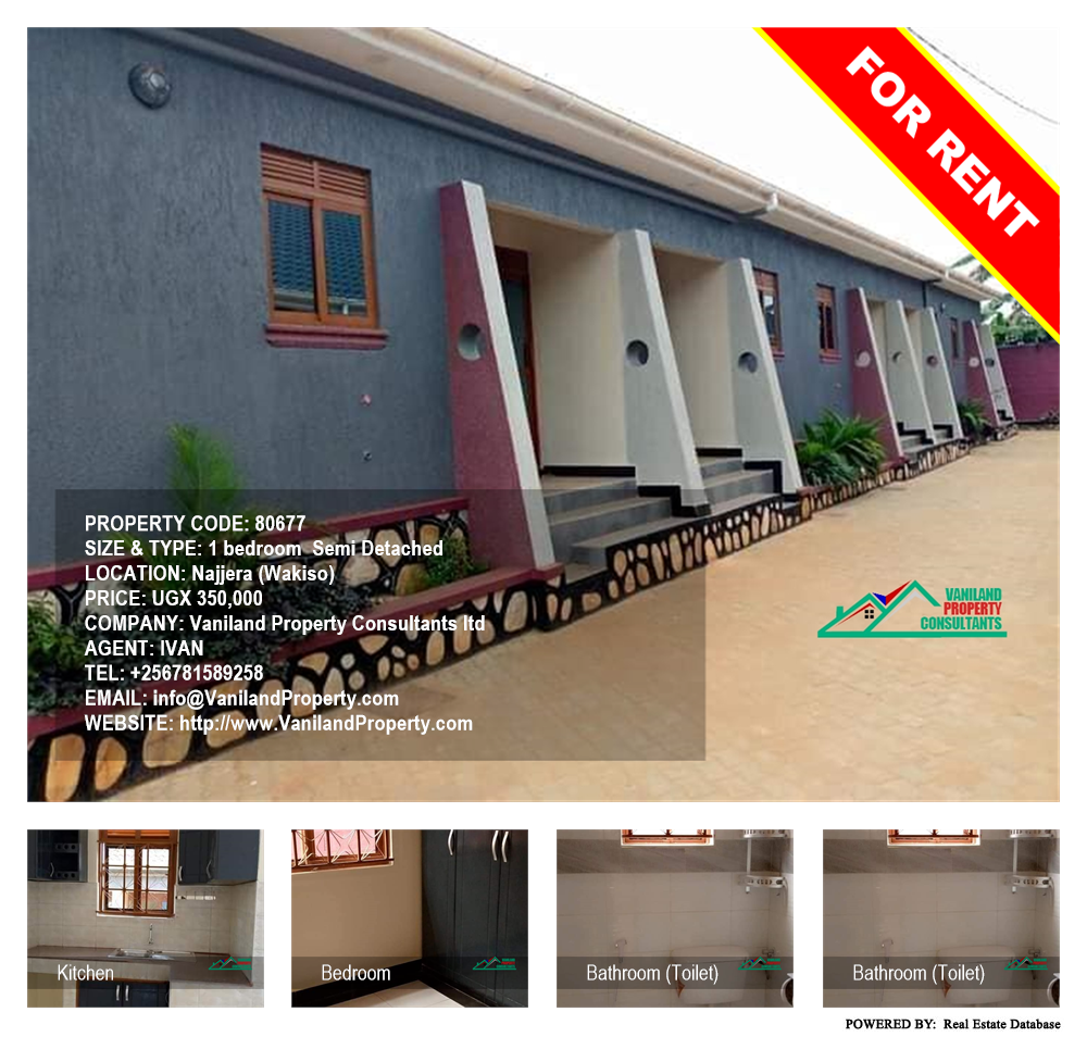 1 bedroom Semi Detached  for rent in Najjera Wakiso Uganda, code: 80677