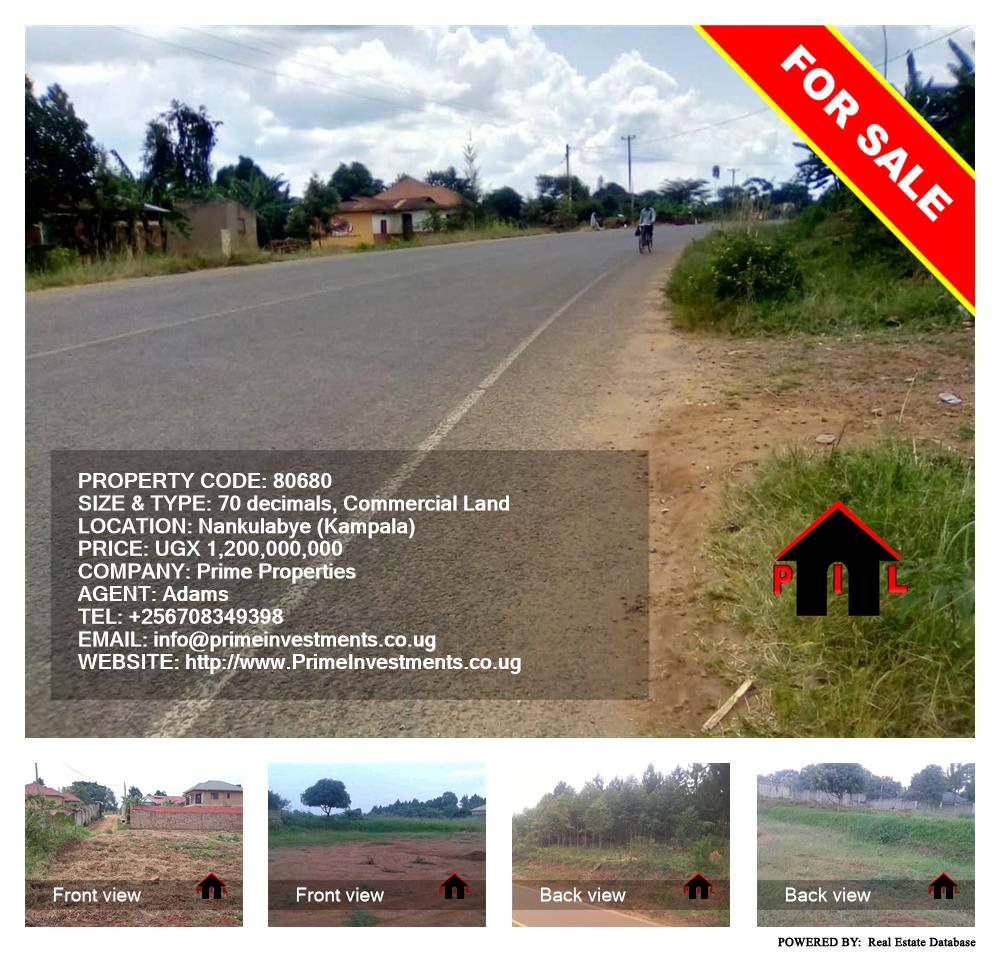 Commercial Land  for sale in Nankulabye Kampala Uganda, code: 80680