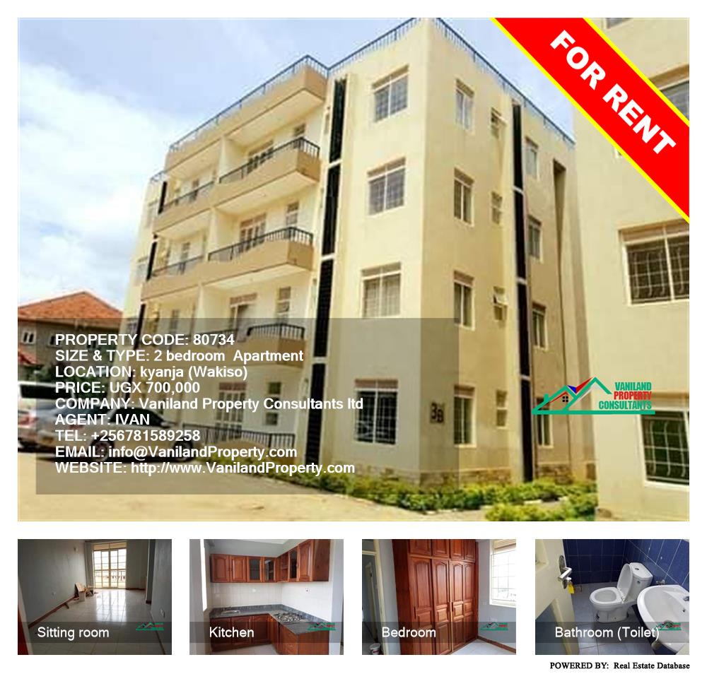 2 bedroom Apartment  for rent in Kyanja Wakiso Uganda, code: 80734