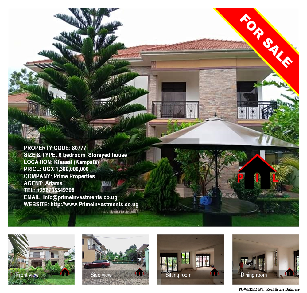 6 bedroom Storeyed house  for sale in Kisaasi Kampala Uganda, code: 80777