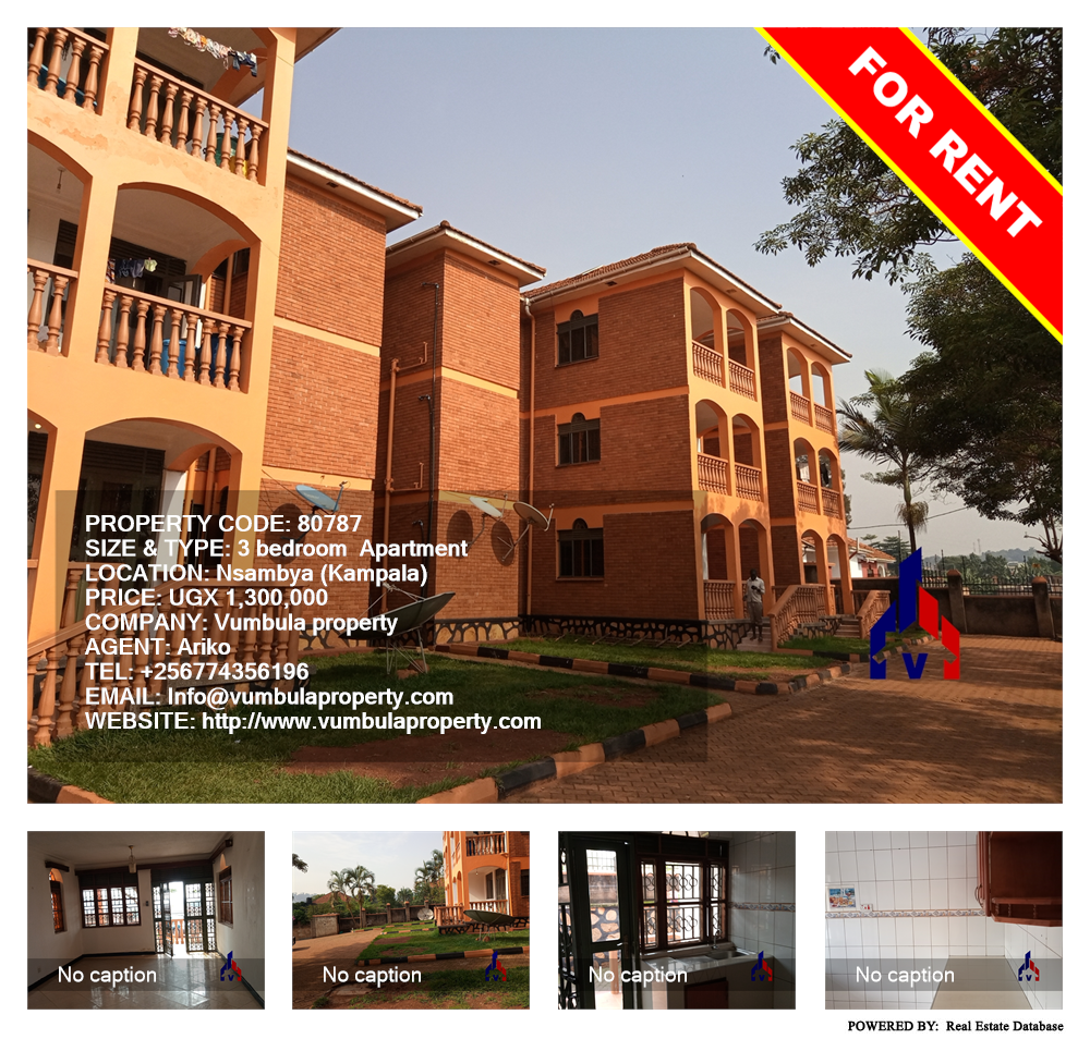 3 bedroom Apartment  for rent in Nsambya Kampala Uganda, code: 80787