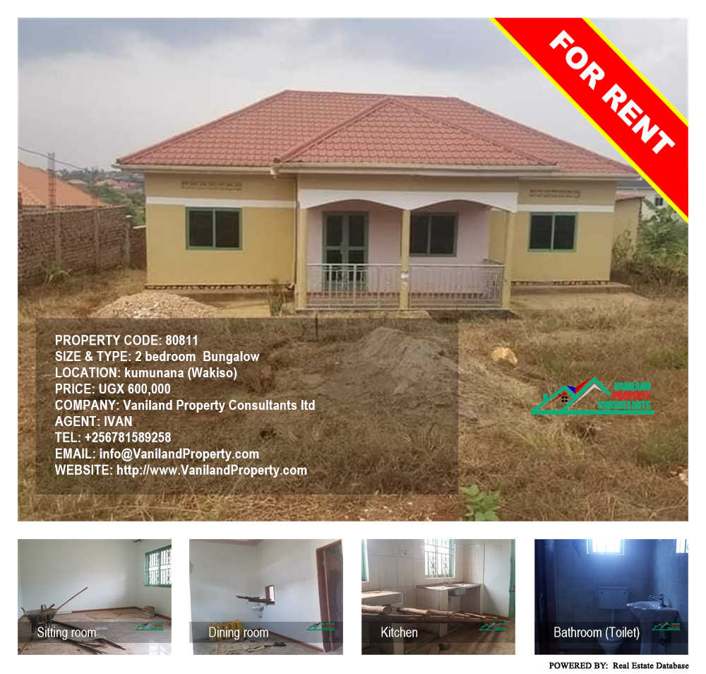 2 bedroom Bungalow  for rent in Kumunaana Wakiso Uganda, code: 80811