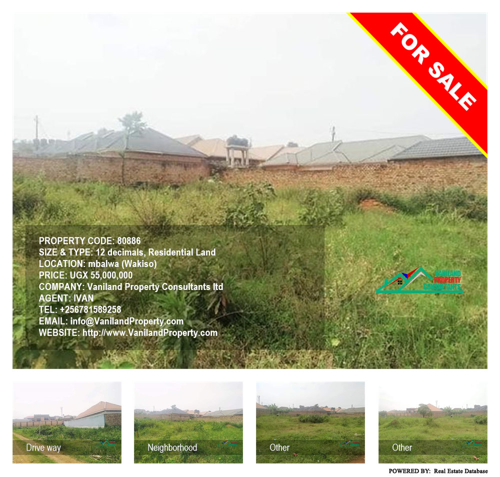 Residential Land  for sale in Mbalwa Wakiso Uganda, code: 80886