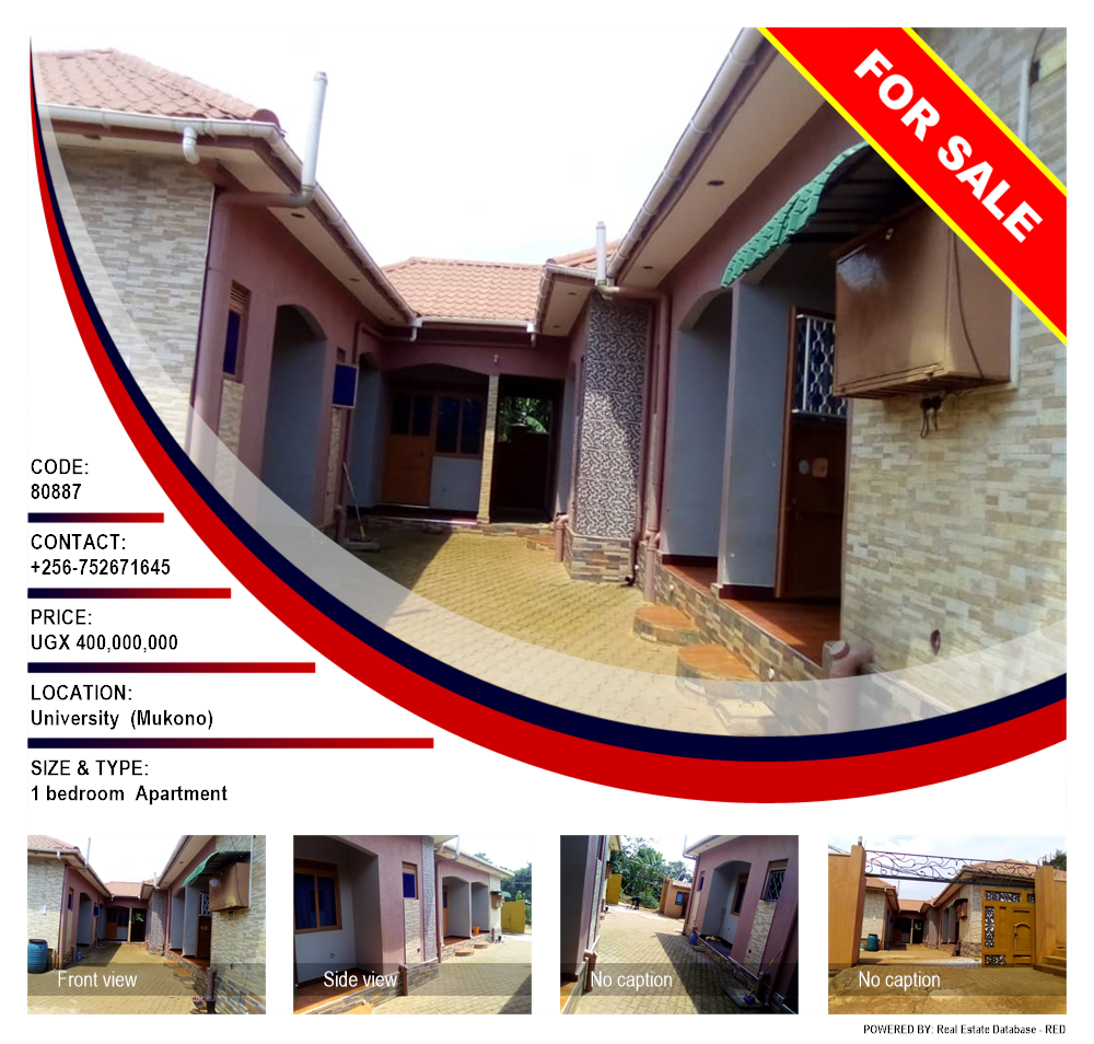 1 bedroom Apartment  for sale in University Mukono Uganda, code: 80887