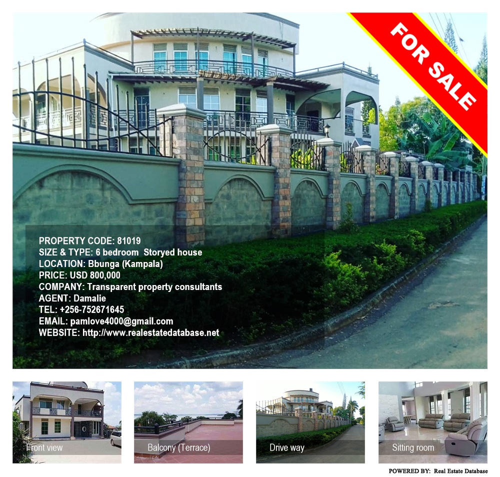 6 bedroom Storeyed house  for sale in Bbunga Kampala Uganda, code: 81019