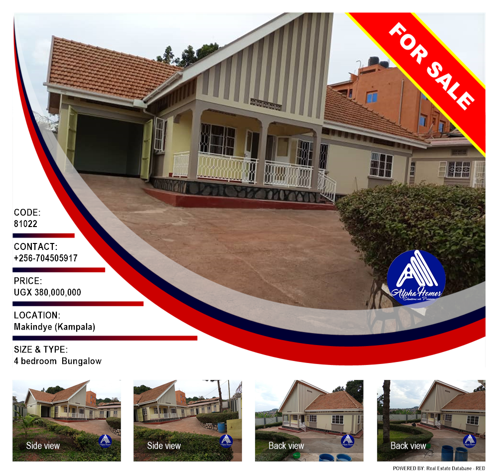 4 bedroom Bungalow  for sale in Makindye Kampala Uganda, code: 81022