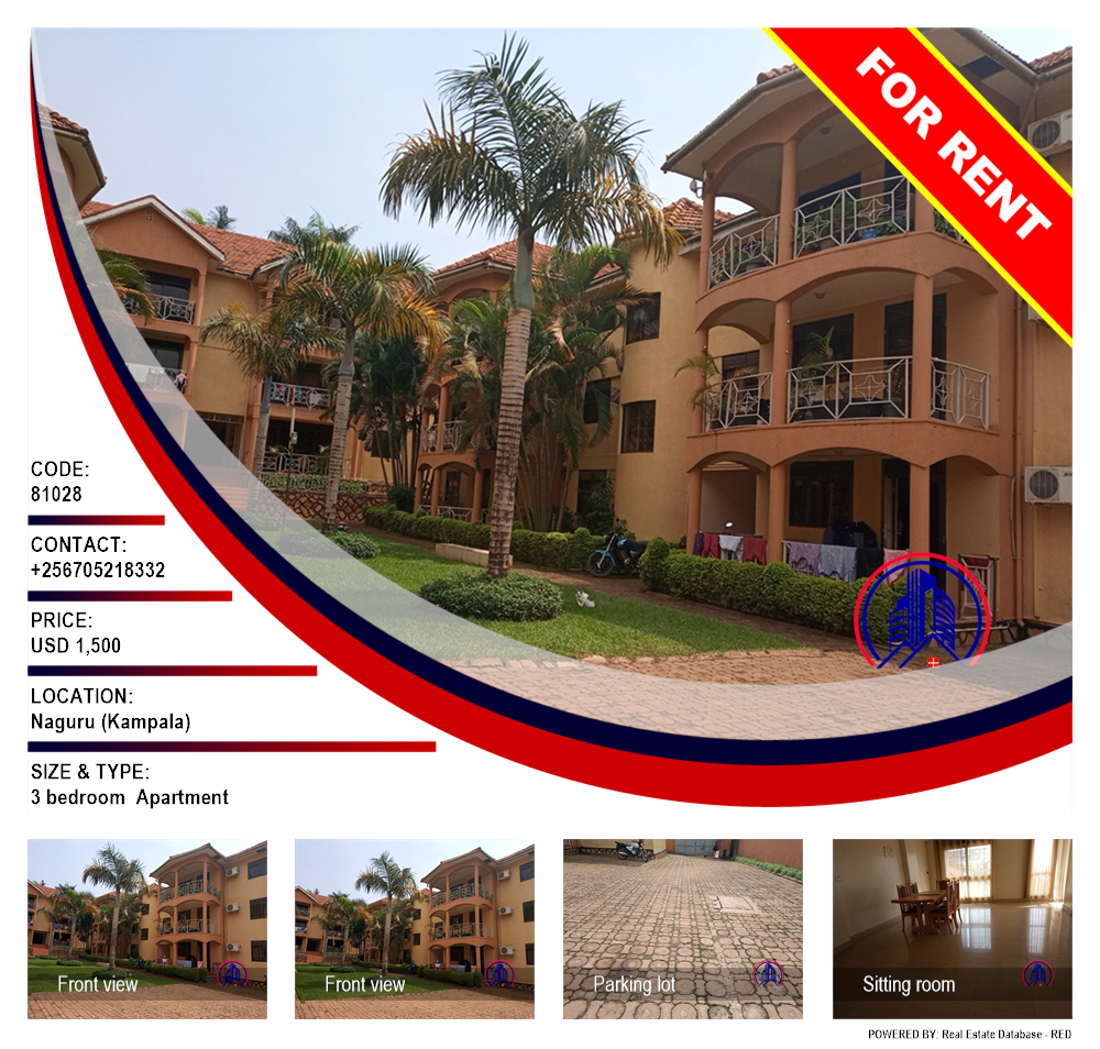 3 bedroom Apartment  for rent in Naguru Kampala Uganda, code: 81028