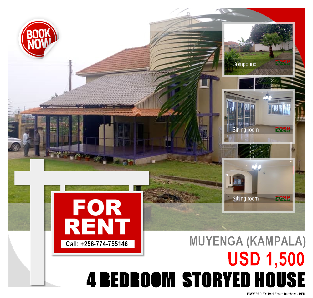 4 bedroom Storeyed house  for rent in Muyenga Kampala Uganda, code: 81045