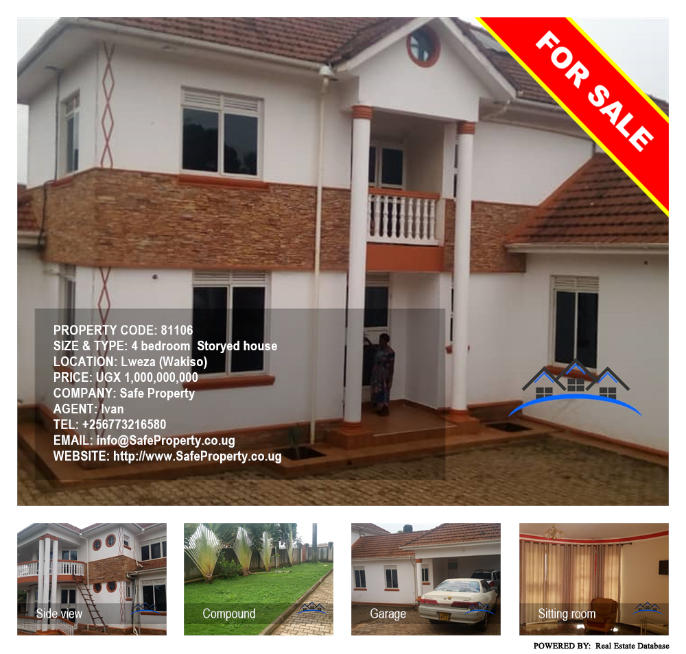 4 bedroom Storeyed house  for sale in Lweza Wakiso Uganda, code: 81106