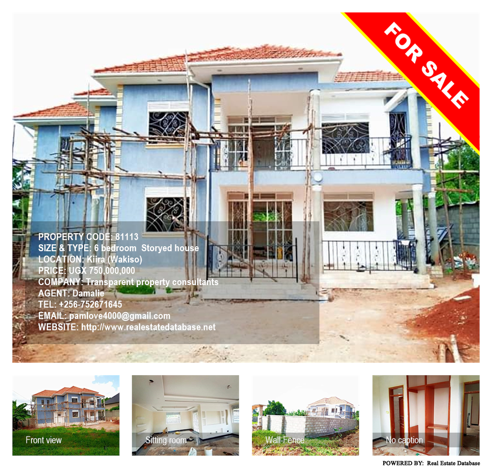 6 bedroom Storeyed house  for sale in Kira Wakiso Uganda, code: 81113