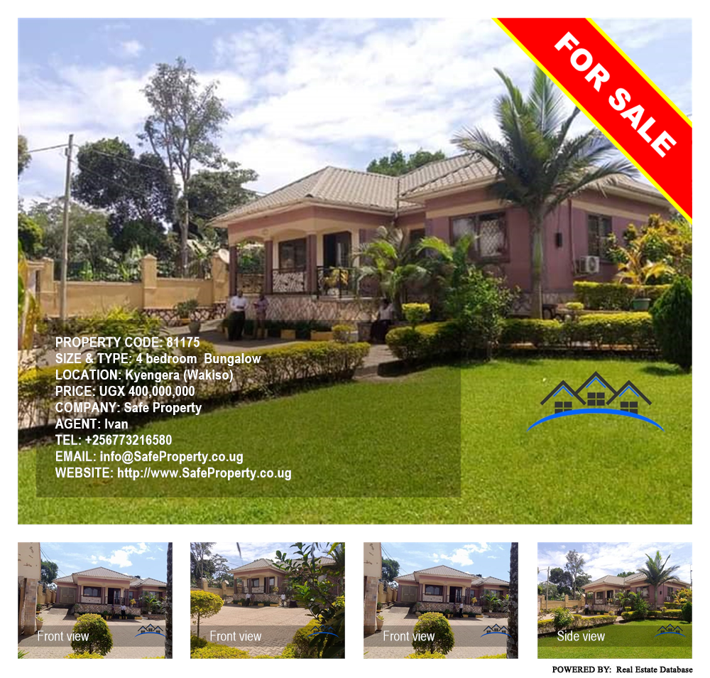 4 bedroom Bungalow  for sale in Kyengela Wakiso Uganda, code: 81175