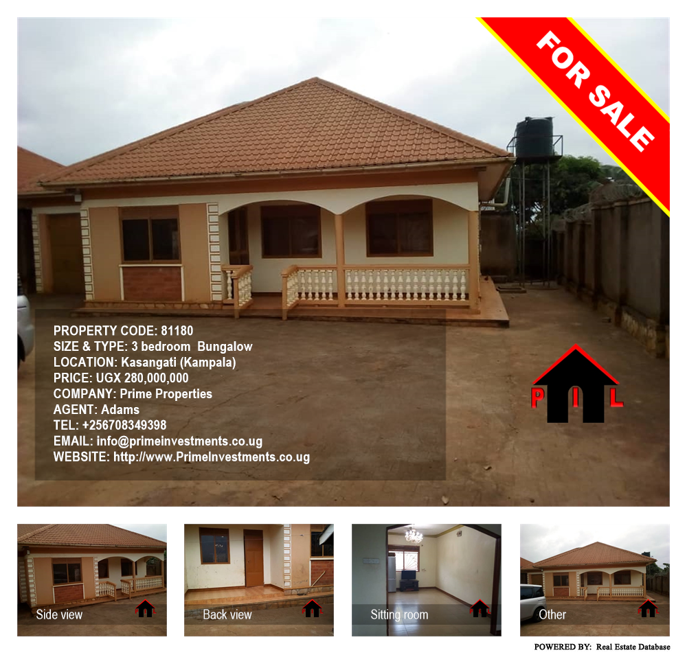 3 bedroom Bungalow  for sale in Kasangati Kampala Uganda, code: 81180