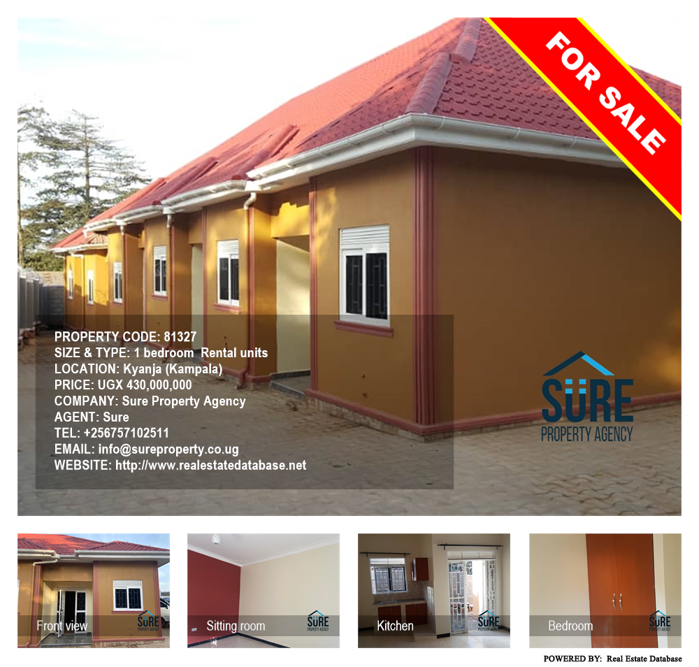 1 bedroom Rental units  for sale in Kyanja Kampala Uganda, code: 81327