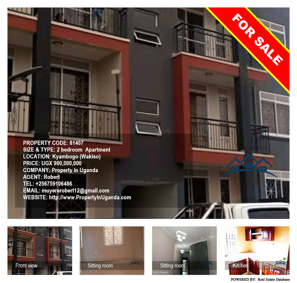 2 bedroom Apartment  for sale in Kyambogo Wakiso Uganda, code: 81407