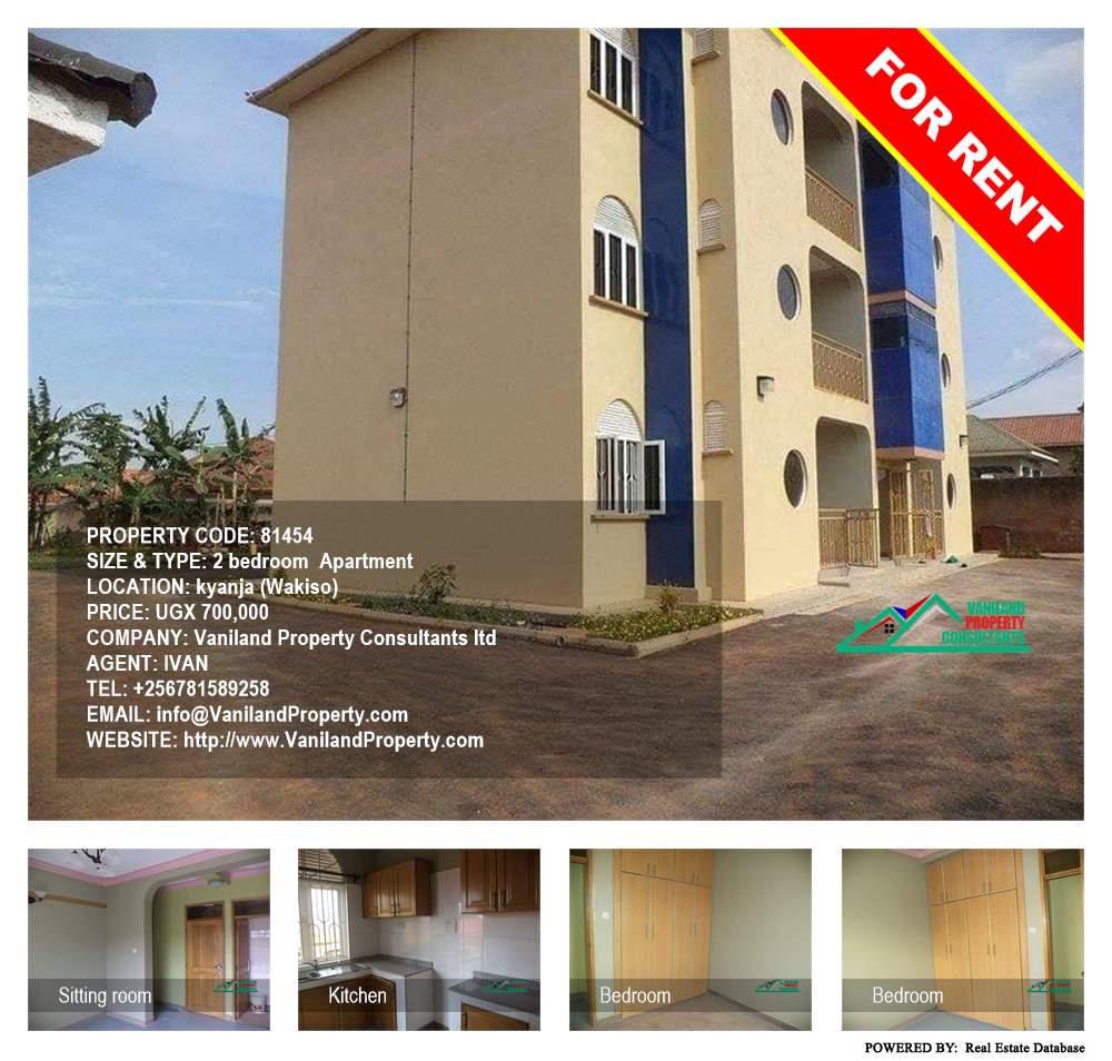 2 bedroom Apartment  for rent in Kyanja Wakiso Uganda, code: 81454