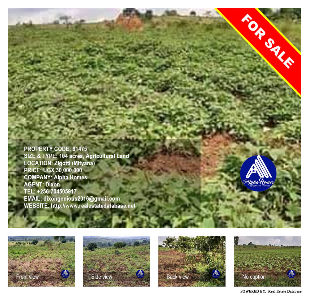 Agricultural Land  for sale in Zigoti Mityana Uganda, code: 81475