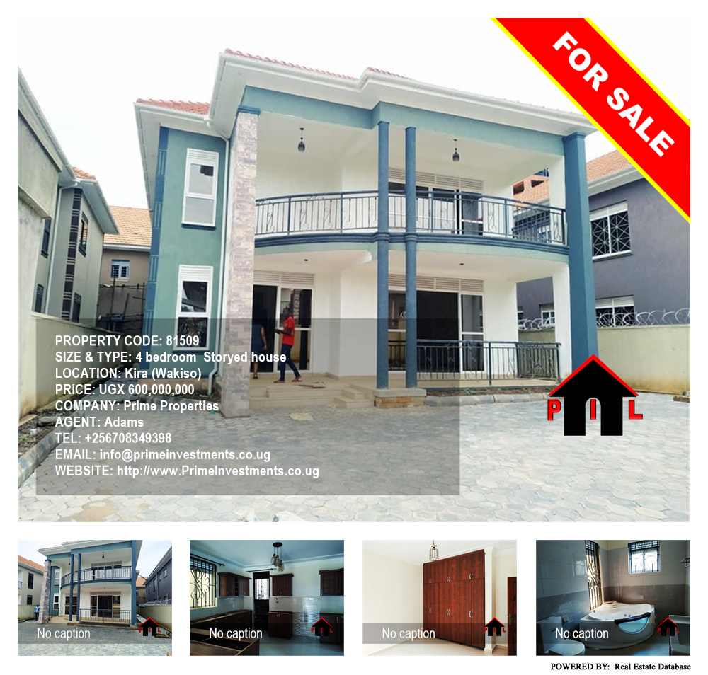 4 bedroom Storeyed house  for sale in Kira Wakiso Uganda, code: 81509