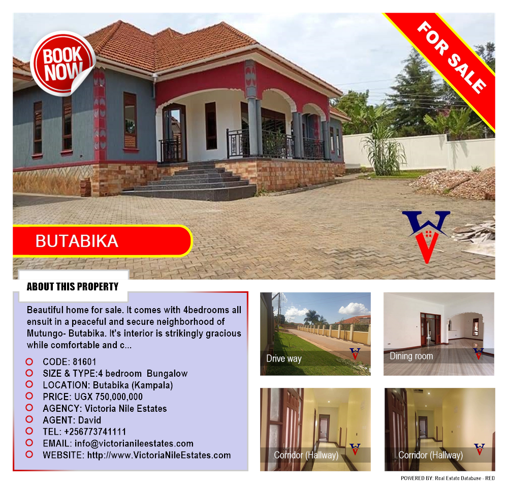 4 bedroom Bungalow  for sale in Butabika Kampala Uganda, code: 81601