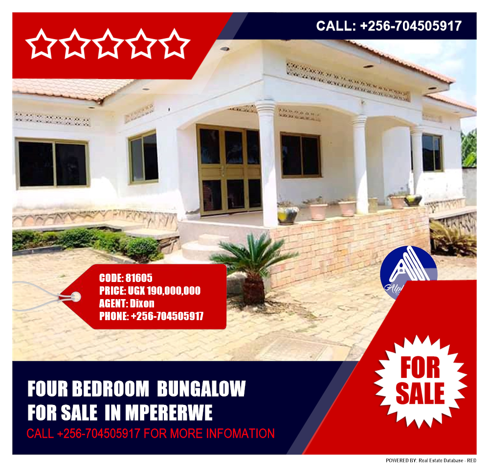 4 bedroom Bungalow  for sale in Mpererwe Wakiso Uganda, code: 81605