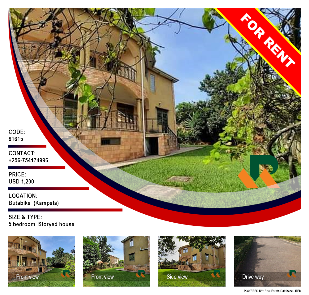 5 bedroom Storeyed house  for rent in Butabika Kampala Uganda, code: 81615