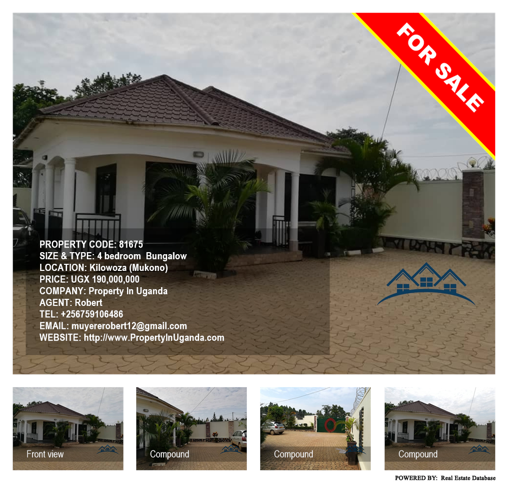 4 bedroom Bungalow  for sale in Kilowooza Mukono Uganda, code: 81675